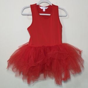 Iloveplum BAE Red Tutu Dress Leotard Dance Costume Balletcore Fairy Girls Size 8